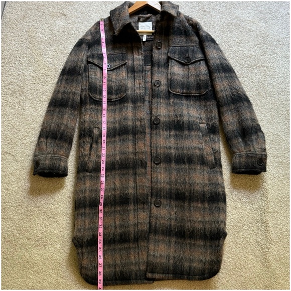 Avec Les Filles Longline Plaid Fuzzy Shacket S - Picture 15 of 16